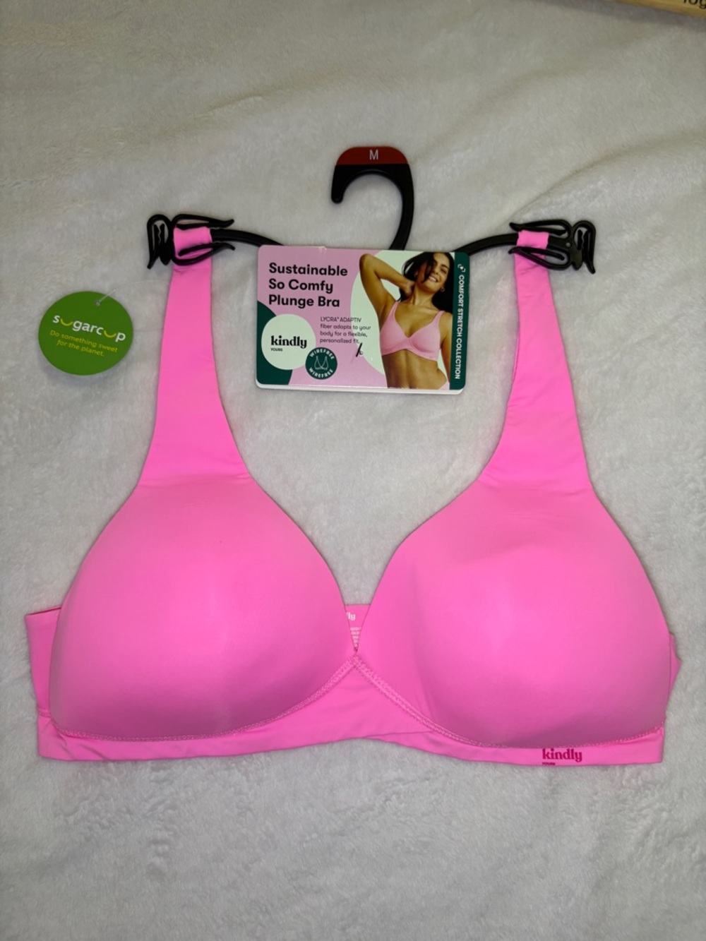 Kindly So Comfy Plunge Bra - Bright Pink